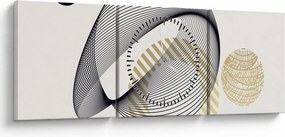 Obraz - Kształty geometryczne N⁰3 (z zegarem) (90x30 cm)