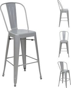 Metalowy stołek barowy MCW-A73 (zestaw 4 sztuk),  szary