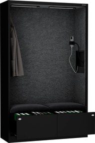 Szafa akustyczna do biura i szkoły Sally MentalBox, 115 x 40 x 185 cm, czarny/ciemnoszary