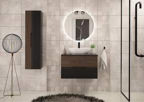 Szafka Łazienkowa pod Umywalkę 80cm Czarny Mat / Orzech Avella