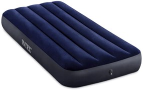 Materac dmuchany jednoosobowy welurowy 99 x 191 cm INTEX niebieski