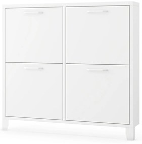 Szafka na buty metalowa, wąska, biała, 960x900x170 mm: SHIRLEY