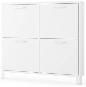 Szafka na buty metalowa wąska biała  SHIRLEY 960 x 900 x 170 mm