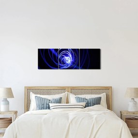 Obraz niebieskich spiral (z zegarem) (90x30 cm)