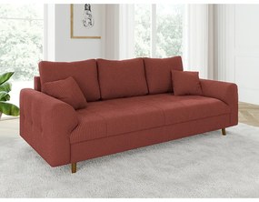 Ceglasta sztruksowa sofa 210 cm Ariella – Ropez