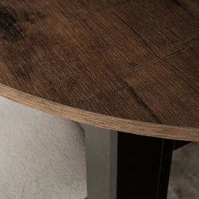 Stół Okrągły Rozkładany HARRY 102-142 cm Orzech/Czarny Loft