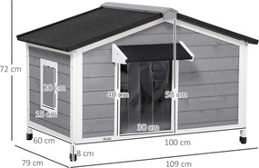 PawHut Dom dla psa z drewna jodłowego Odporny na warunki atmosferyczne Dach asfaltowy Na zewnątrz | Aosom PL