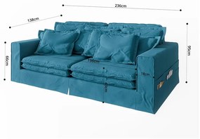 Jasnoniebieska sofa 236 cm Nora – Ropez