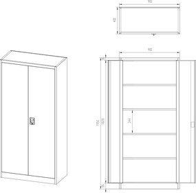 Szafa biurowa Fresh Style Jan H 90x40x195 cm pudrowy róż