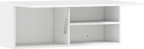 HOMCOM Szafka łazienkowa wisząca z unoszonymi drzwiami, siłownik gazowy, półka 80 x 25 x 30 cm biały