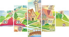 Obraz - Kolorowe miasteczko (125x70 cm)