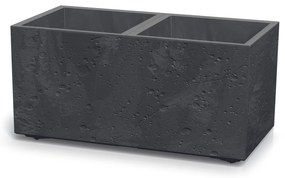 Donica z wkładem Sierra Square Beton Effect 77 x 38,5 x 37 cm czarny beton PROSPERPLAST