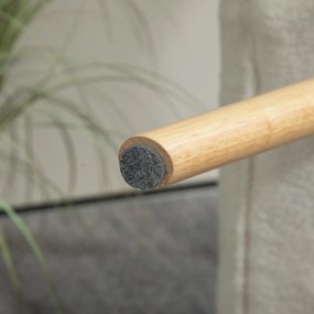 HOMCOM Nowoczesna stopka z drewnianymi nogami i pokryciem z fleece, tapicerowana, do salonu, sypialni, przedpokoju, Kremowobiały