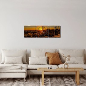 Obraz - Koniec dnia na pustyni w Arizonie (z zegarem) (90x30 cm)