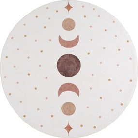 Dywan dziecięcy Coco Fazy Księżyca kremowy koło 160 cm x 160 cm