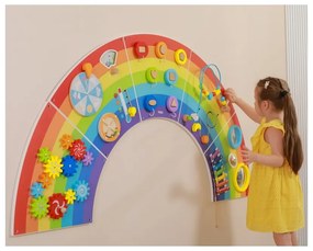 Viga drewniana tablica sensoryczno-manipulacyjna edu tęcza certyfikat fsc