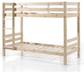 Piętrowe łóżko dziecięce 90x200 cm w naturalnym kolorze Pino – Vipack