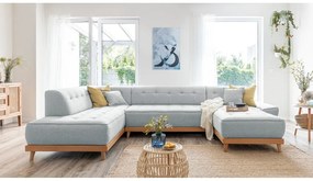 Jasnoszara rozkładana sofa w kształcie litery "U" Miuform Dazzling Daisy, lewostronna