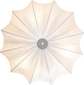 Designerska lampa sufitowa biała jedwab 52 cm 3-światła - Plu