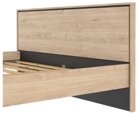 Łóżko dwuosobowe w dekorze dębu ze stelażem 180x200 cm w naturalnym kolorze Ry – Tvilum