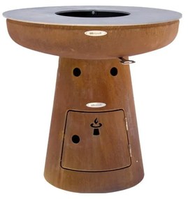 Brązowy grill zewnętrzny opalany drewnem Remundi Nero M, ø 82 cm