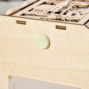 Kalendarz świąteczny z oświetleniem LED, 24 szufladki, MDF, drewno naturalne | Aosom PL