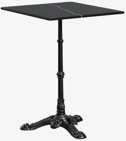 Kwadratowy Stolik Barowy Z Naturalnego Kamienia Azteca 60 X 60 Cm & Czarny Marmur Marquina - Czarny - Sklum