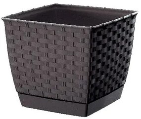 Doniczka Ratolla Square ciemnobrązowy, wys. 22 cm, (440U) , 25 cm