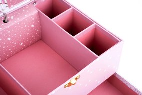 Kuferek na biżuterię z pozytywką i lusterkiem