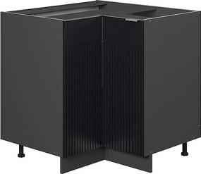 Szafka narożna czarne paski 80.5x51.6x82 fame-line