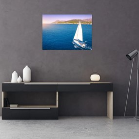 Obraz na szkle - Przejażdżka łodzią (70x50 cm)