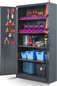 Metalowa szafa warsztatowa Bruno 92x50x185 cm, antracyt