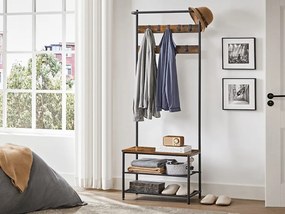 Ściana do przedpokoju TAYLOR z szafką na buty 180x64 cm, rustykalny brąz