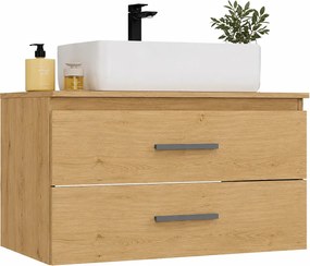 Szafka wisząca 80 cm dąb artisan z umywalką D1-F71