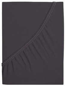 PrzytulneMieszkanie.pl Prześcieradło jersey z mako bawełny LUXORA ciemnoszare 180 x 200 cm