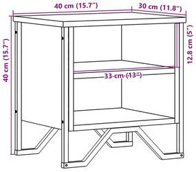 Czarna szafka nocna w stylu loft Fiore