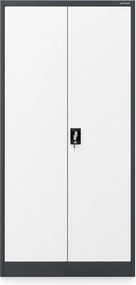 Szafa metalowa ze schowkiem antracytowo-biała: TOMASZ, 900 x 1850 x 450 mm