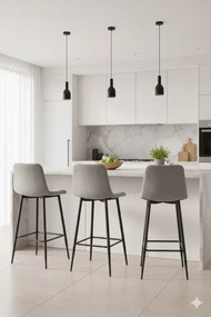 Srebrno szary welurowy hoker glamour do wyspy P6-W29