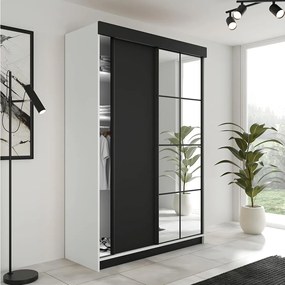 Szafa Przesuwna LAMARO 138 Biały/Czarny