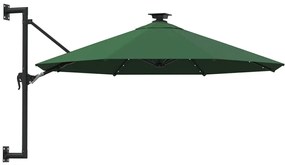 Zielony parasol ogrodowy z oświetleniem LED - Waren