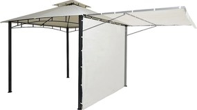 Pergola MCW-F94 stal + ściana boczna,  kremowo-beżowy