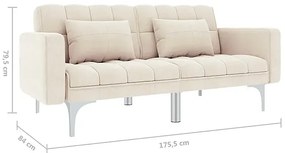 Rozkładana dwuosobowa kremowa sofa - Distira 2D