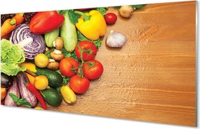 Szklany Panel Warzywna Kompozycja z Pieczarkami