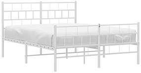 Białe podwójne metalowe łóżko 140x200 R0-A64