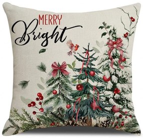 Świąteczna poszewka na poduszkę HOLLY CHARM 45x45 cm, beżowa