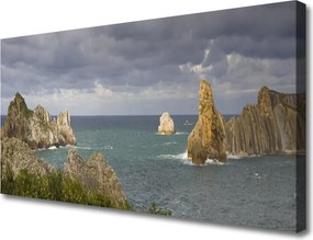 Zdjęcie na płótnie Fale Rozbijające się o Skały