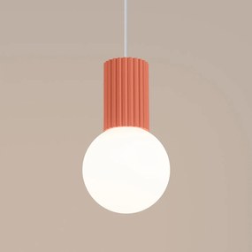 Lampa wisząca HALO 1 brzoskwiniowa ryflowana SOLLUX  LIGHTING