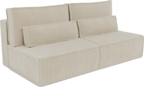 Masseno Sofa LINO z funkcją spania i pojemnikiem na pościel - Kremowy - TILIA 03