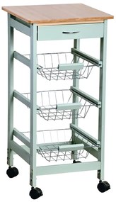 Kesper 25813 Wózek kuchenny z blatem roboczym, 77 x 36 x 36 cm