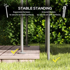 Outsunny pawilon ogrodowy 3x4 m z odpinanymi zasłonami, podwójnym dachem i metalową konstrukcją, ciemnoszary | Aosom PL